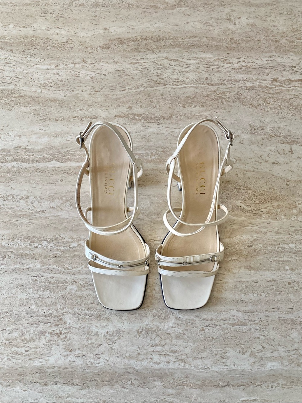 Vintage Gucci Horsebit Strappy Block Heel Sandals